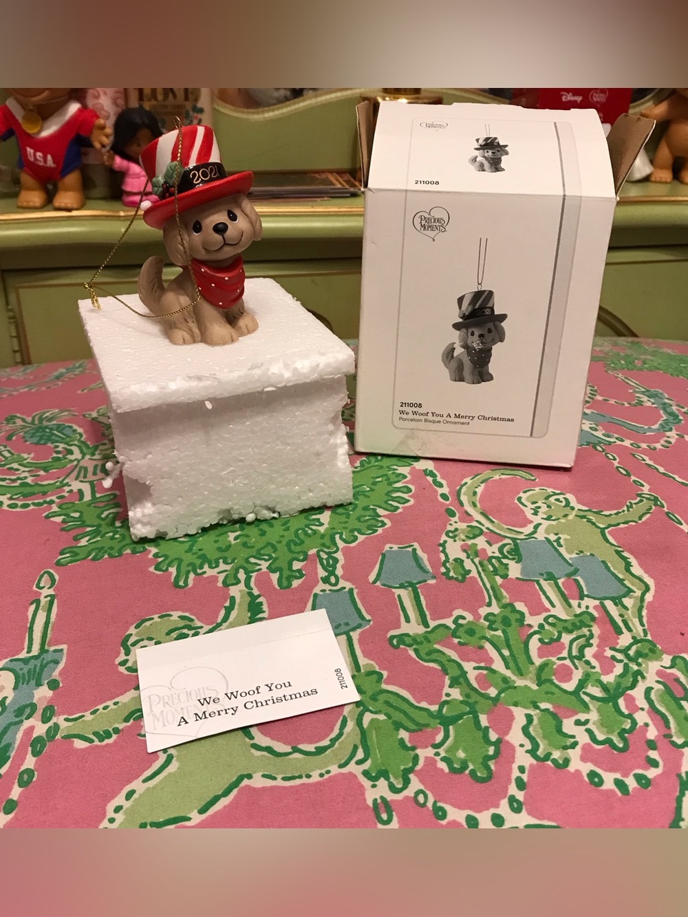 Precious Moments 211008 We Woof You A Merry Christmas 2021 Dated Dog porcelain